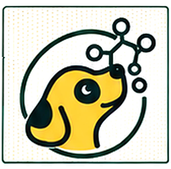 The happy yellow Pup Forever mascot dog